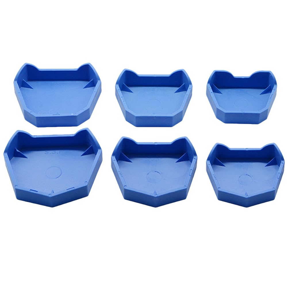 iplusmile 6Pcs Silicone Modello in Gesso Lab Modello Ex Vassoio di Base Materiale da Impronta Muffa Blu