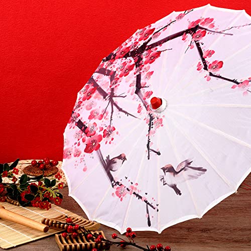 4Pcs Oiled Paper Umbrella Chinese Classical Plum Blossom Paper Umbrella Parasol Art Dance Japanese Umbrella – Bild 7