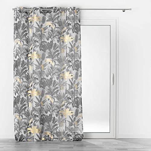 douceur d'intérieur, Voilage à Oeillets (140 x 240 cm) Karaba, Voile Sablé Imprimé Métallisé