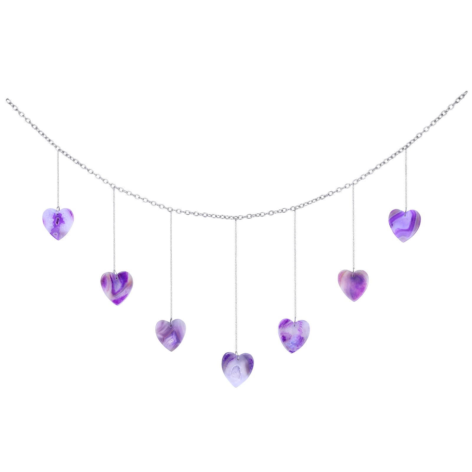 Pendentif en agate de guérison en cœur rockcloud, une pièce unique de décoration