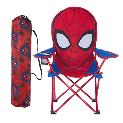 Idea Nuova Marvel Spiderman Figural Camp Chair for Kids, Indoor/Outdoor Use, Ages 3+