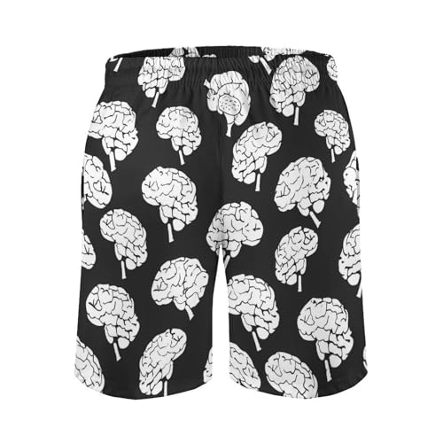 Brains Pattern Men's Swim Trunks Quick Dry Swimwear Beach Shorts with Pocket Bathing Suits 5
