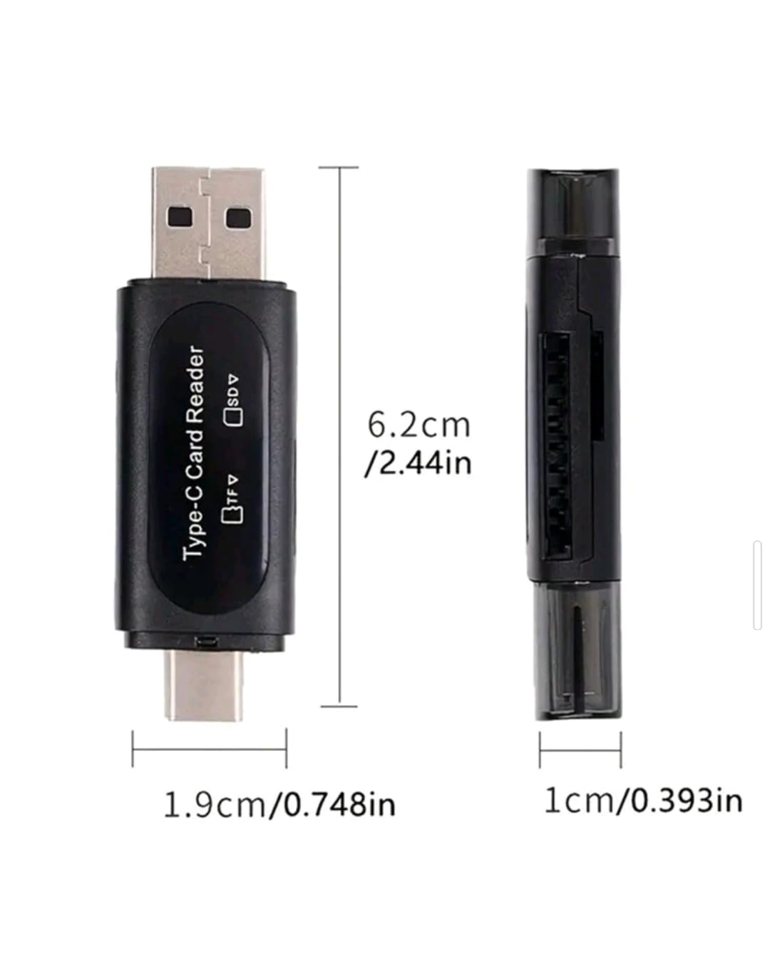 Szybki czytnik kart typu C – USB 3.0, podwójny port karty pamięci SD/TF, transfer danych 5 Gb/s, kompatybilny z laptopami, smartfonami i tabletami