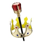 Dress Up America Kids' Little Gold Crown and Scepter with Red Orb, One Size Fits Most