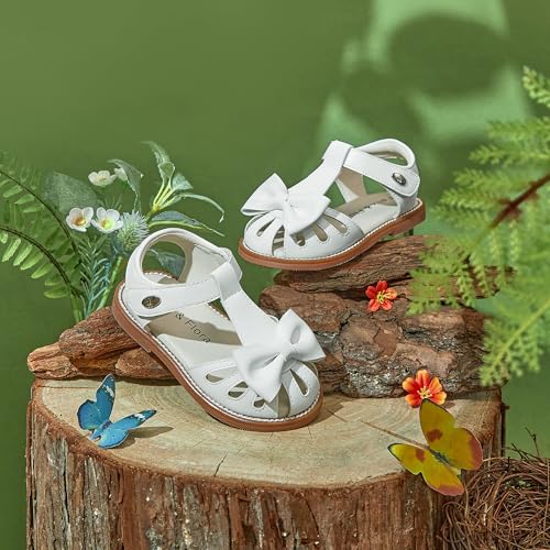 Image of Felix & Flora Toddler Girls Sandals Soft Rubber Princess Flat Shoes Flower Girl Shoes