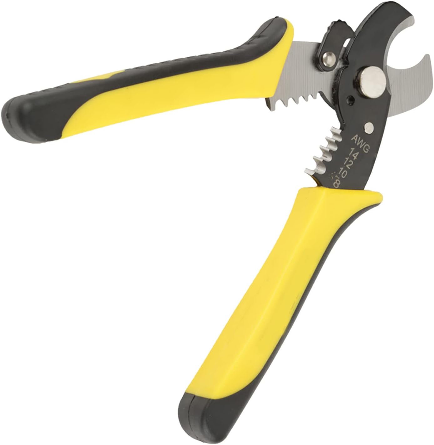 Garosa 2 in 1 Wire Stripper and Cable Cutter for Electrician 8-14 AWG Single Wire Stripping Tool Manganese Steel RT-6065 Professional Wire Cutting Plier with Precision Stripping