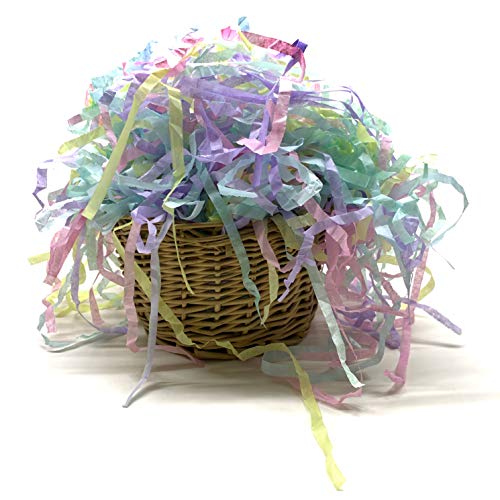 Image of Multicolor shredded crinkle paper grass strips, reusable recycled eco friendly packaging material for Diwali gift fillers, wedding gift hampers, product packaging, premium shreds (1000 GRAMS / 1 KG)