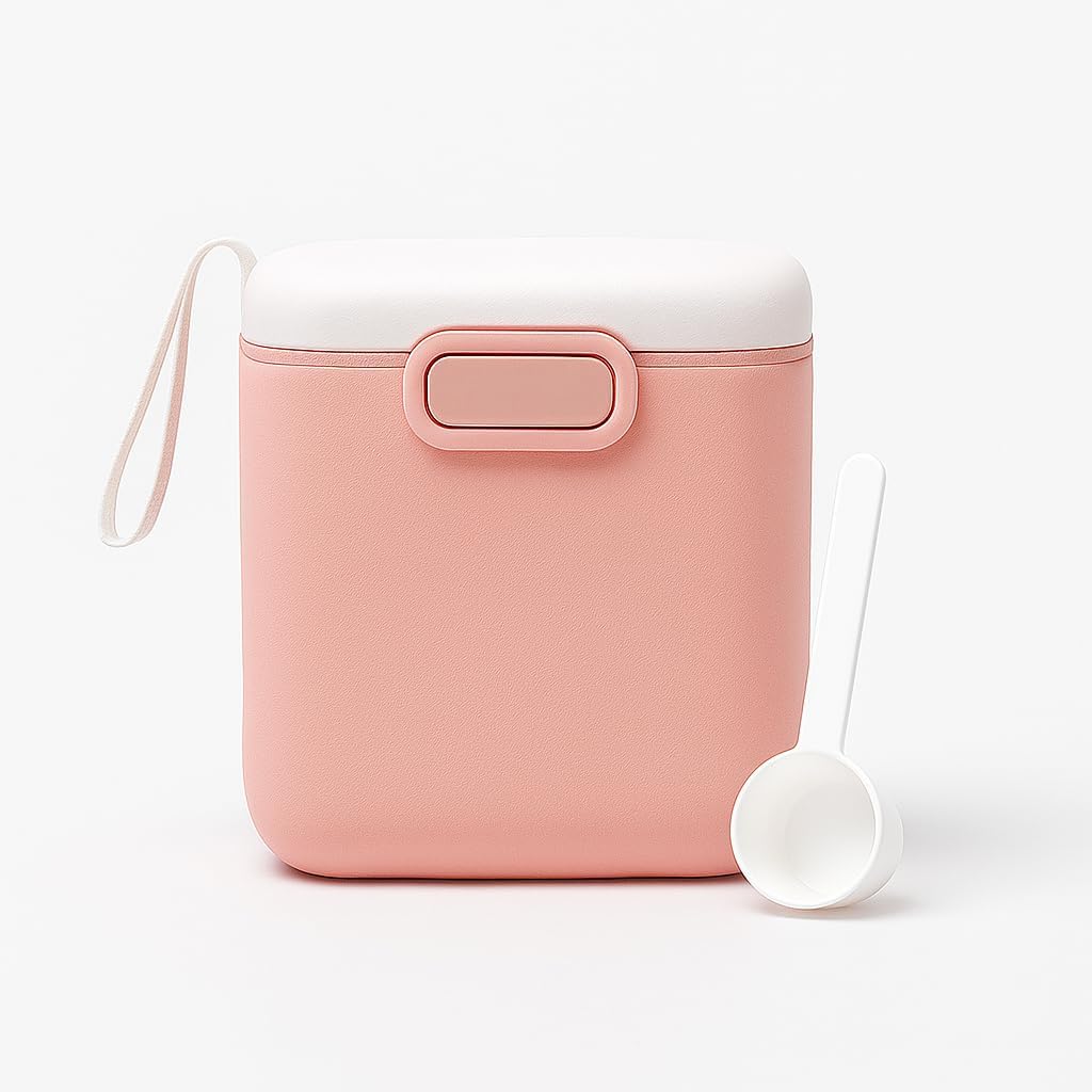 Silicone Baby Milk Powder Dispenser Box with Scoop, BPA-Free Double Layer Formula Container, Food Grade Snack Storage for Kids & Travel (400gm, Pink)-image-39