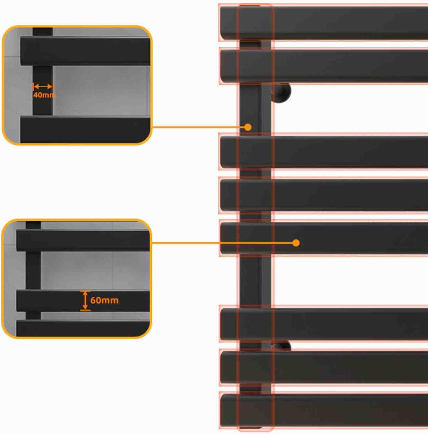 Electric Heating Towel Rack Intelligent Constant Temperature Towel Drying Rail with Timer Wall Mounted Aluminum Alloy Towel Warmer