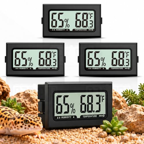 4PCS Thermometer Hygrometer Innen mit LCD,Luftfeuchtigkeitmessgerät Digital Raumthermometer Digital Temperatur Mini Zimmerthermometer für...