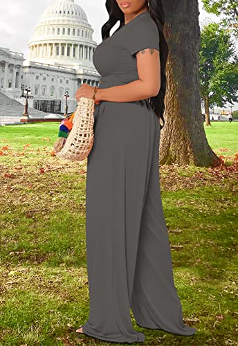 Image of Casual Summer 2 Piece Outfits for Women Crop Top High Waist Pants Sets