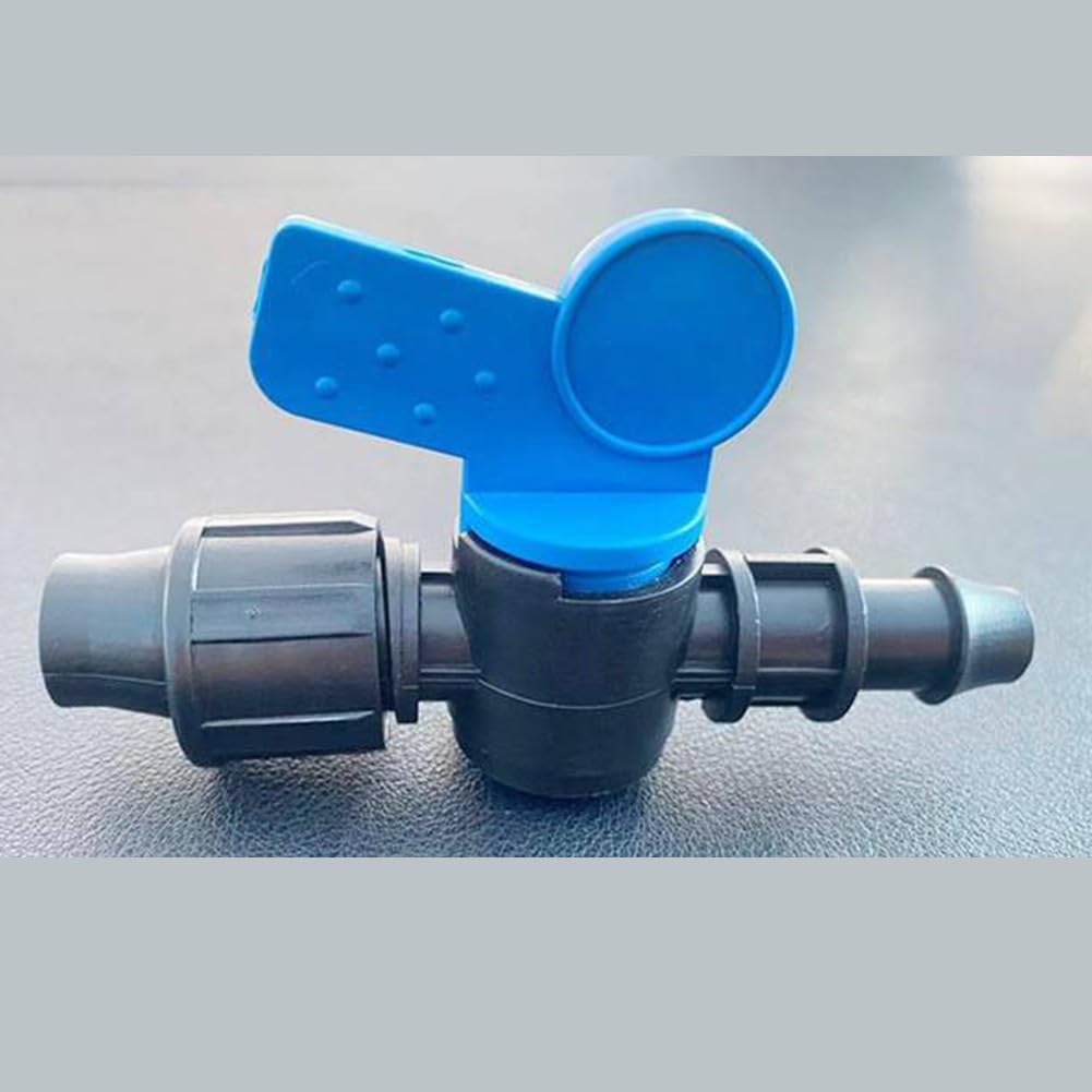 ZYWUOY 3 conectores de tubo de 16 mm, válvula de bola, resistente a la intemperie, ajuste de bloqueo de tuerca para riego de manguera de goteo, fácil de instalar, sistema de agricultura y jardinería