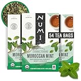 Numi Organic Tea Moroccan Mint, (Pack of 3 Boxes) 18 Bags per Box (Packaging May Vary), Premium Caffeine-Free Herbal Tisane, Premium Organic Non-Caffeinated Tea in Non-GMO Biodegradable Tea Bags