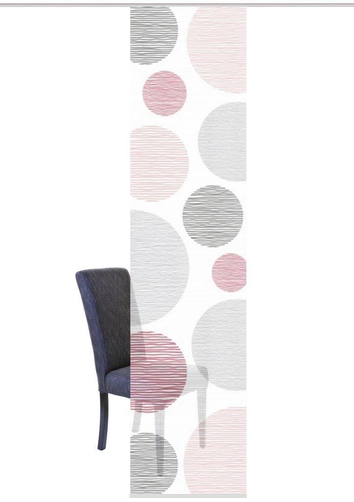 Vision S 84553 | Schiebegardine Borden | halb-transparenter Stoff in Bambus-Optik | 260x60 cm | Farbe: (grau)