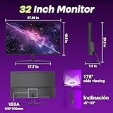 Amzfast 32 Inch 180Hz Gaming Monitor, 2560x1440 WQHD, Fast VA Panel, 1500R Curved,16:9 Game Screen, 120% sRGB, 90% DCI-P3, 1ms MPRT, Adaptive Sync, HDR, Eye-Care, VESA 75 * 75, HDMI/DP - AMZG32C1Q - Image 9