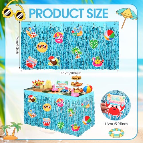 Reallnaive 2 Pack Summer Pool Party Table Skirt 30 x 108 Inch Tablecloth by Reallnaive - Used condition - Image 3