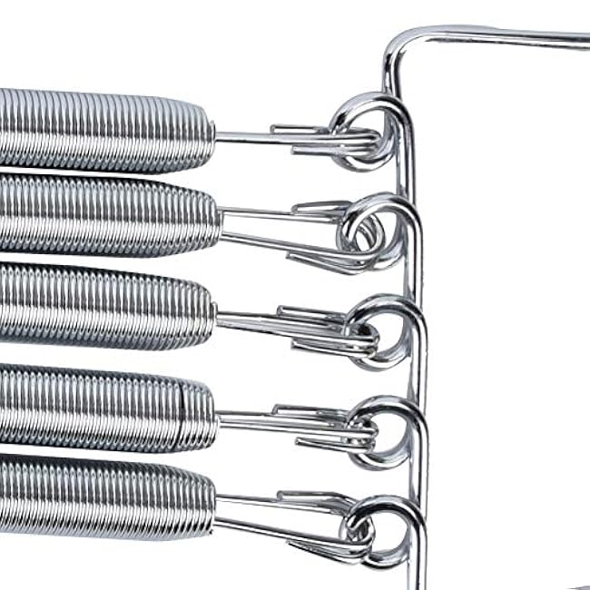 Keenso Chest Expander,Wooden Handle 5 Removable Spring Chest Expander for Men Home Gym Workout