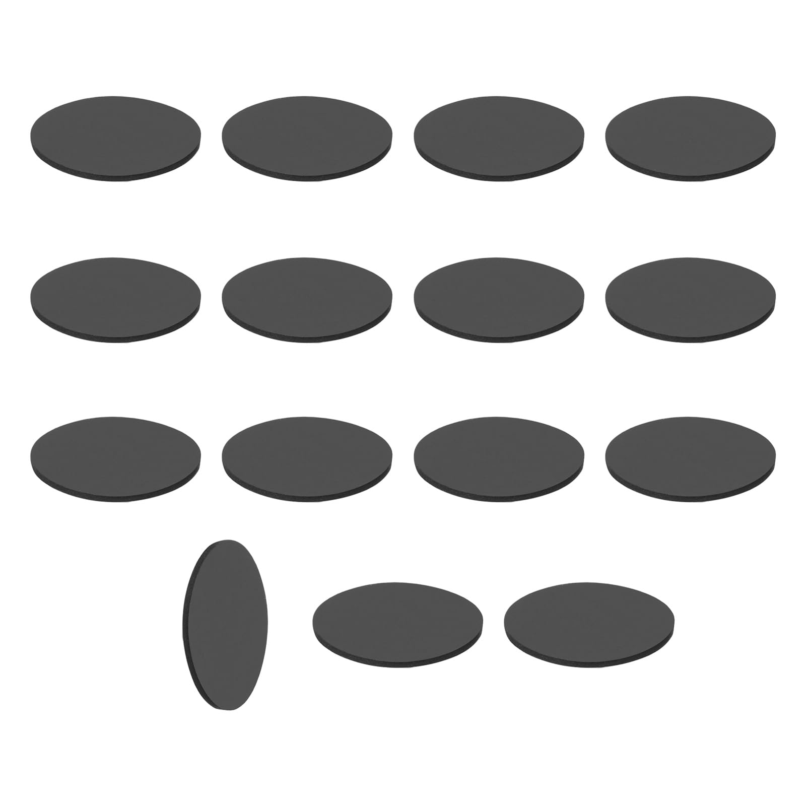 sourcing map 15Pcs Rubber Solid Discs Washers, 25mm OD x 1.5mm Thick Anti Slip Bumper Pads Non-Adhesive Rubber Spacers Flat Round Gasket Pad for Furniture Appliances DIY Craft, Black — image 1