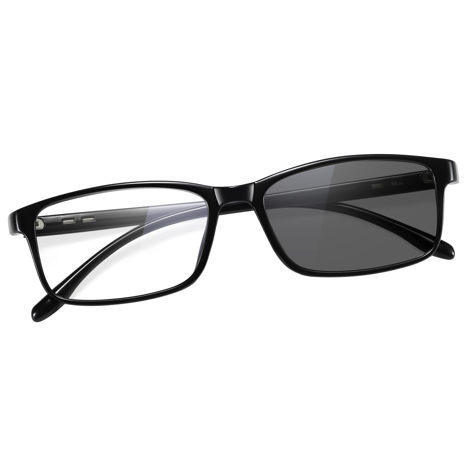 KANASTAL Photochromic Blue Light Blocking Glasses for Men Women, Square Anti Blue Light Eyewear, Rectangular Transparent Glass Classic Ultra Lightweight TV PC Computer Gaming A01-Black Frame Clear