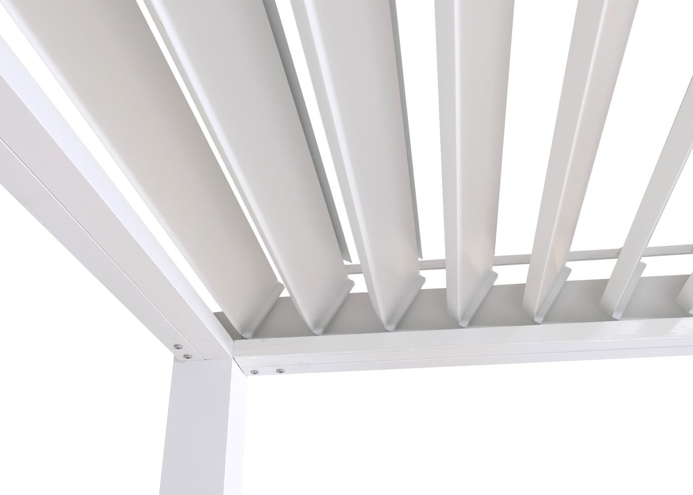 Mendler Pergola HWC-P65 mit 3X Lamellenwand Alu-Gestell 3x3m - weiß