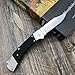 HUAAO Manually Operated Button-Lock Knife Folding Knife 440C Stainless Steel Blade, Back lock G10 Handle with Leather Sheath, EDC Pocket Knives for Men (Black)