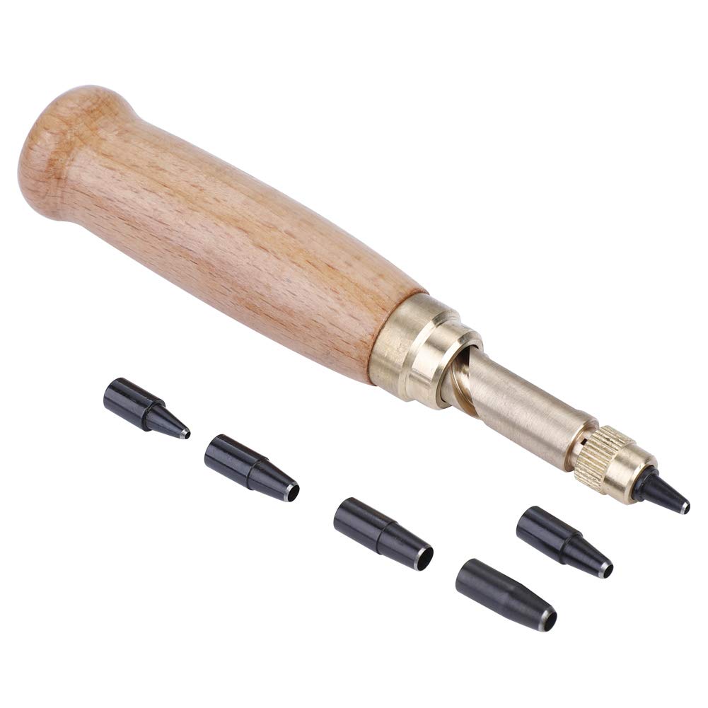 Watch Hole Punch Tool,Multifunctional Hand-Made Leather Round Punching Tool Revolving Hand Puncher for Leather Strap Watch Band Belt Eyelet Drill Tool