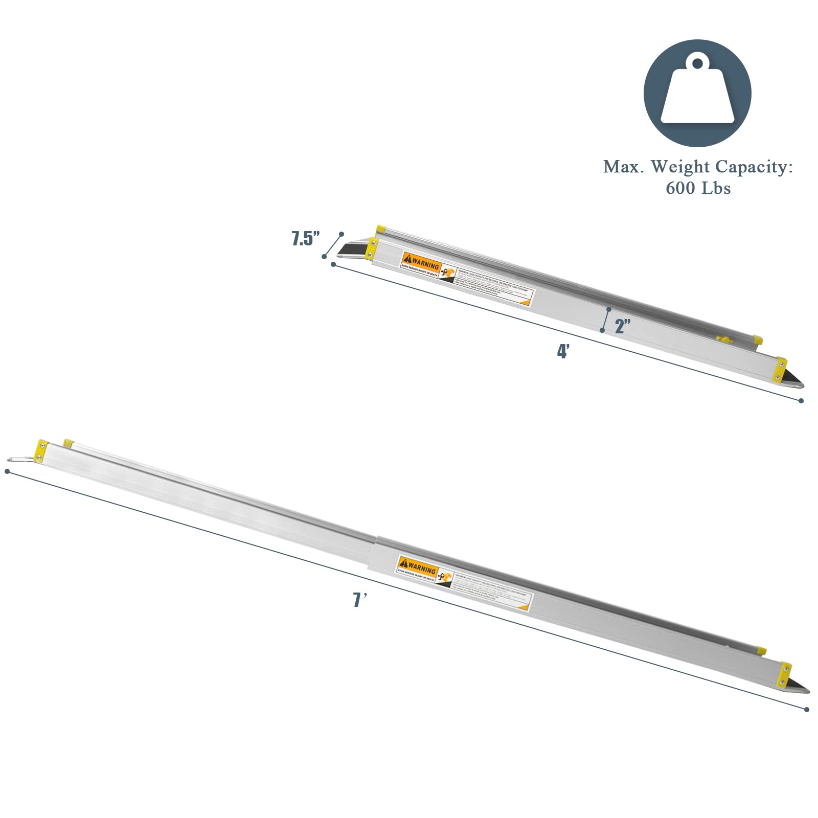 Snapklik.com : Goplus Wheelchair Ramp, Adjustable Portable Aluminum Ramps