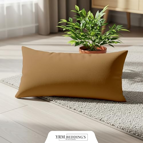 Image of YRM Bedding's - Egyptian Cotton 600TC Pillow Cover | Premium Pillowcases | Luxury Bedding-Export Collection | High Thread Count Durable & Breathable Covers - Beige | [19''x30''] Inches