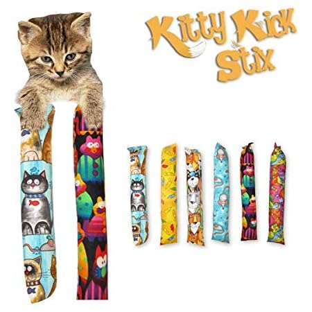 Kitty Kick Stix 11" Catnip Kicker Toys - Set of 2 Cat Kickers, The Original Made in USA