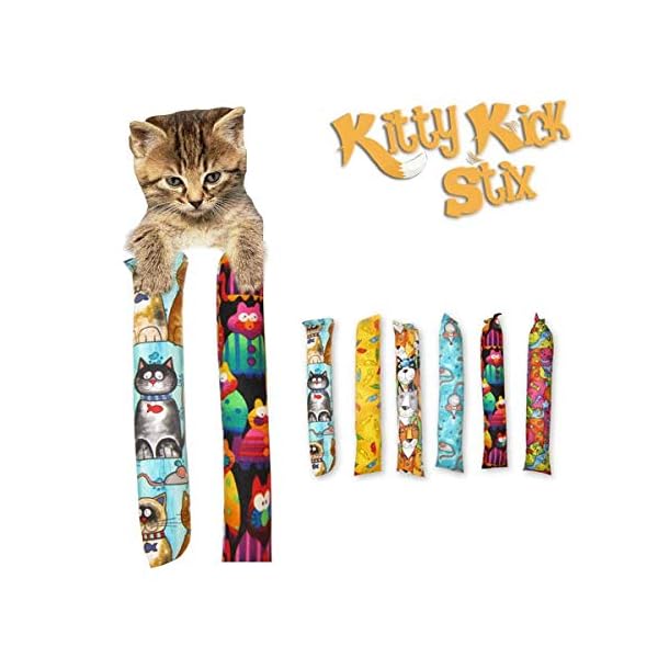 Kitty kick stix 11" catnip kicker toys - set of 2 cat kickers, the original made in usa
