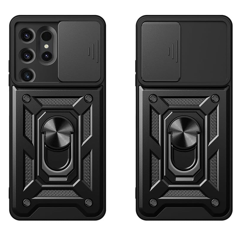 SmartLike Robot Ring Thunder Case, Shockproof Hybrid Kickstand Back Case Defender Cover for Samsung Galaxy S24 Ultra - Black (Sliding Camera Window) (B0CVV59K79) Amazon Price History, Amazon Price Tracker