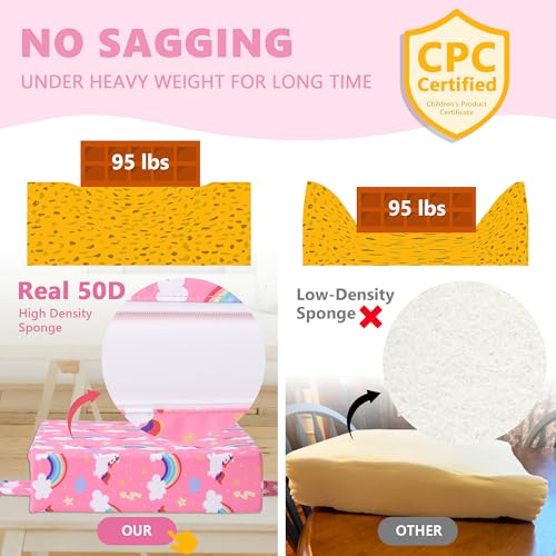 Image of Booster Seat for Kitchen Chair, Toddler Booster Seats for Dining Table with Adjustable Straps Portable for Travel Camping Eating, Booster Cushion for Table for Baby Child Infant Kid Boy Girl