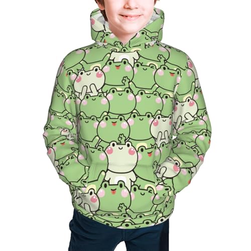 Cute Frogs Kids Pullover Hoodies Boys Sweatshirts Girls Athletic Clothes with Pocket2