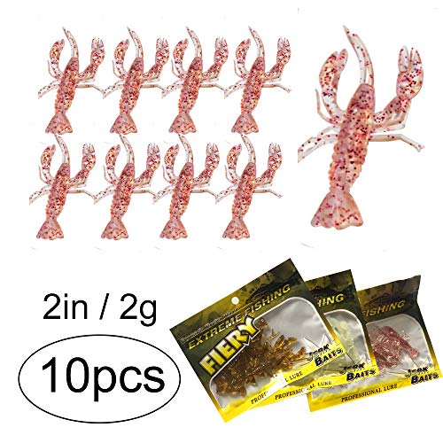 10PCS Soft Fishing Lure Luminous Crawfish Bait Shrimp Lobster Claw Artificial Lure Swimbait