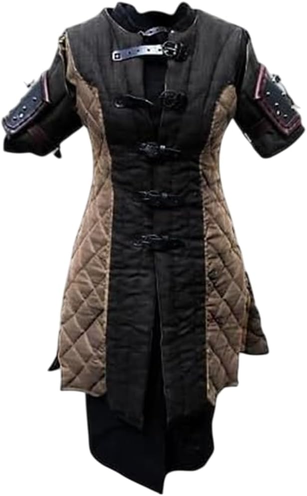 Medieval GAMBESON ARMOR Costume Gambeson Free Leather Arm Guard Reenactment Roman