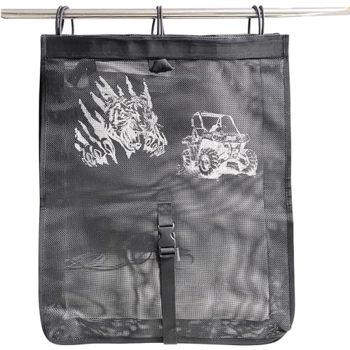 Image of Universal ATV UTV Trash Sack Storage Bag Trash Sack Mesh Large Trash Bag Boat Trash Bag Portable Boat Trash Can Sandbar RV or Camping (Car+Tiger)