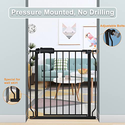 Fairy Baby Extra Wide Baby Gate Black 57.5-62 Inch Wide, Walk Through Pressure Mounted No Drill, Long And Large Tension Gate For Pet And Kids #TOP3