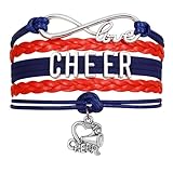 Cheer Bracelet in Red and Navy for Cheerleaders and Coaches – Cheerleading Jewelry Gift for Cheer Teams, Graduations, Banquets, Competitions, End-of-Season Gifts