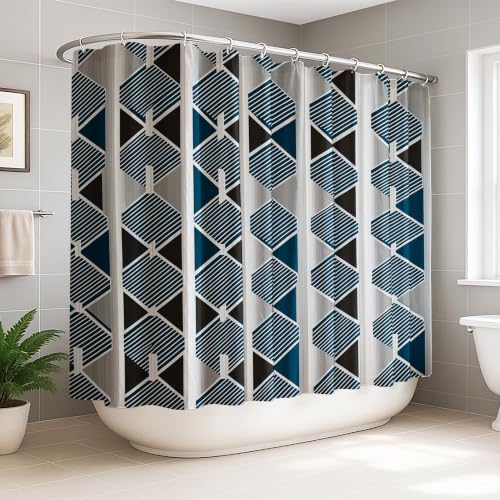 Rideau de douche extra large 274x183 cm à rayures géométriques Diamond - 2