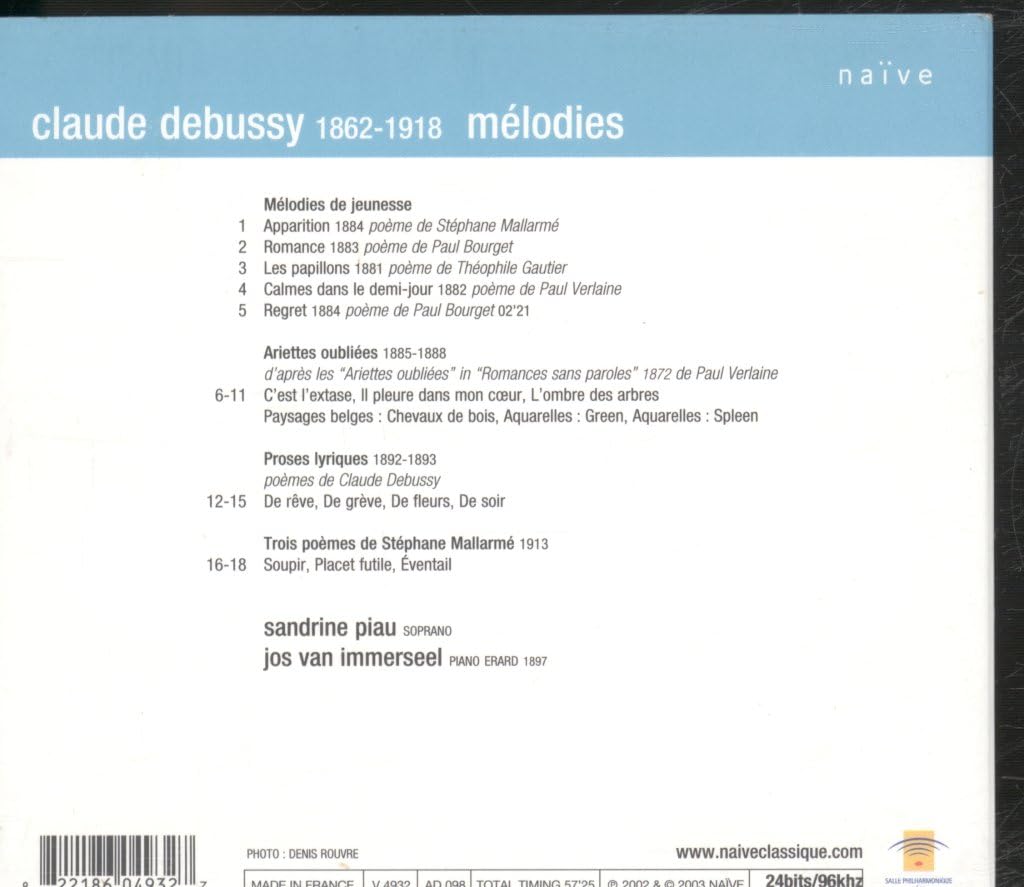 Sandrine Piau - Debussy Mélodies