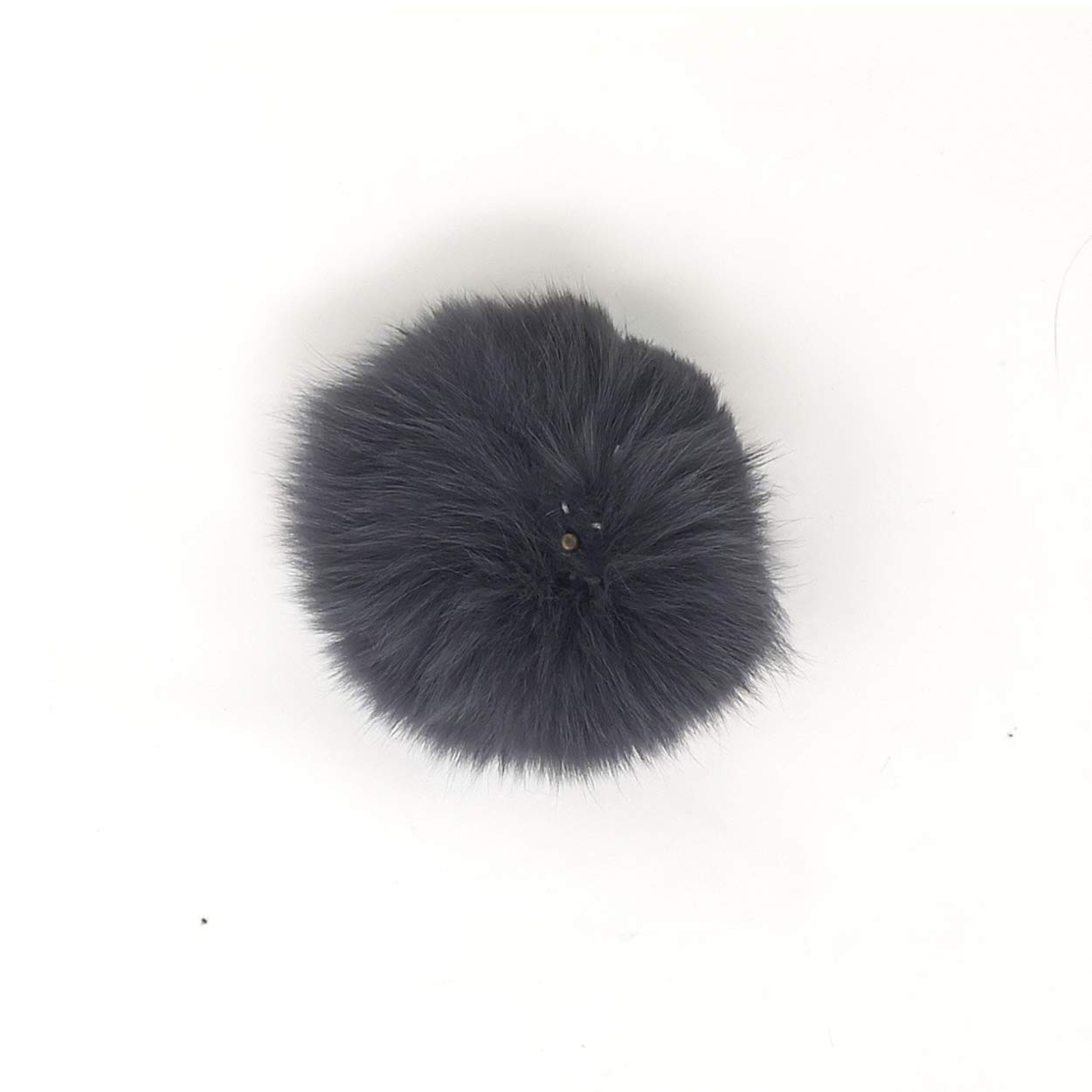 Fox Fur Fluffy Pompom Ball for Beanies Hats Shoes Scarves Bag Charms Accessories Fox Dark Grey 13