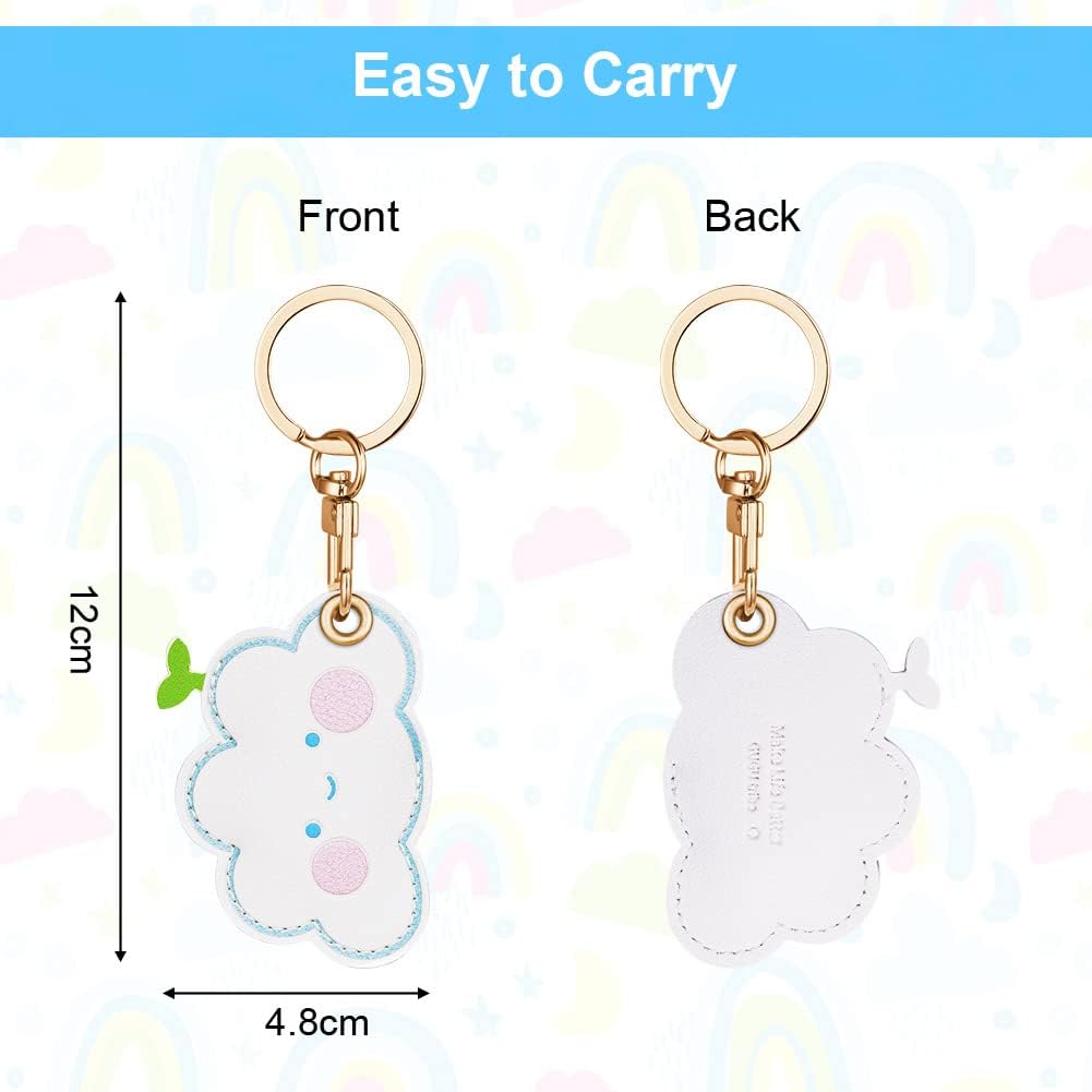 Compatible with AirTag Case Keychain, Cartoon Air Tag Keychain Compatible with Apple Airtags Holder, PU Leather Keyring Case, Item Finders Accessories for Pets, Luggage, Wallet, Backpacks - Image 3