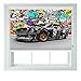 Produktbild AOA® Ken Block Hoonigan Stickerbomb Verdunklungsrollo für Schlafzimmer, Badezimmer, Küche und Wohnwagen, Textil, Ken Block 91,4 cm, 106x120cm