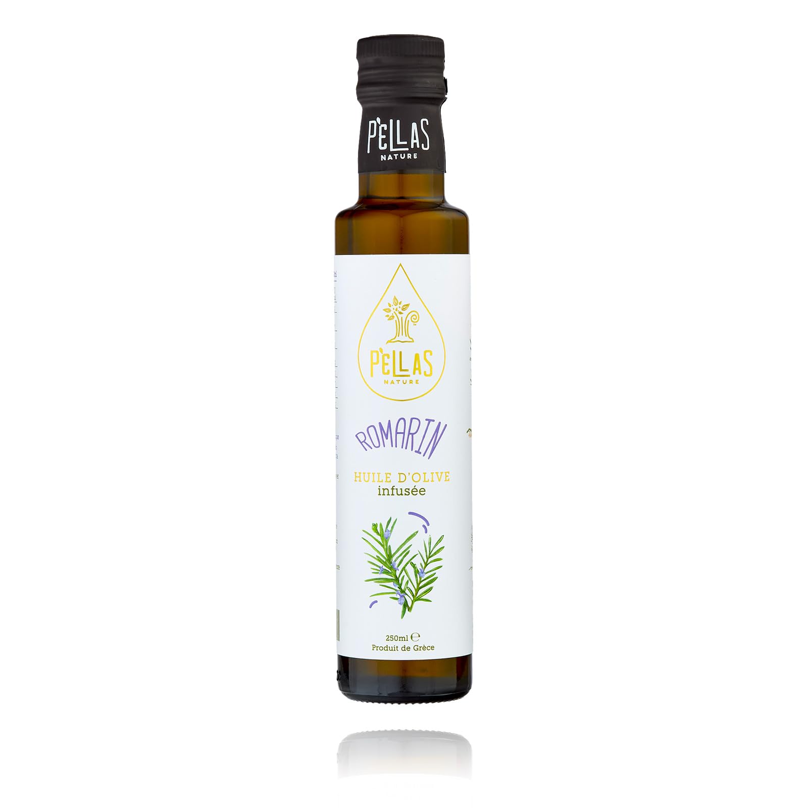 Pellas Nature Huile d'Olive Extra Vierge au Basilic - Huile d'Olive Pressée à Froid, Produit Primé de Grèce, OK-Kosher, Sans Additifs, Bouteille de 250ml - 4