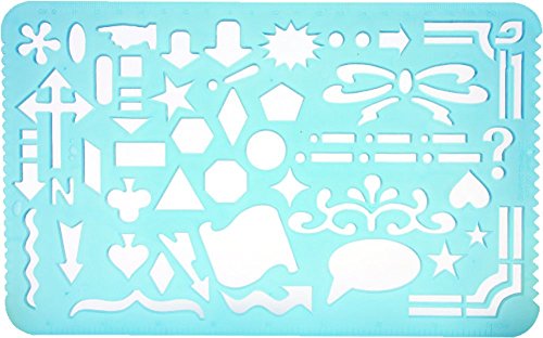 Set of 2 Artistic Drafting Templates and 4 ABC Lettering Stencil Plate