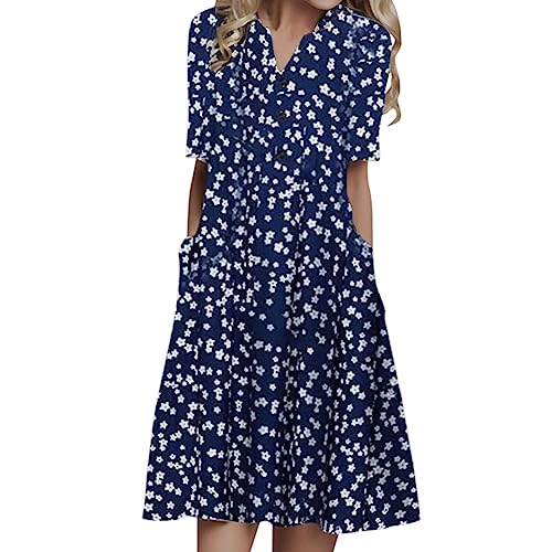 Robe d'été pour femme avec boutonnière ajustable et coupe midi