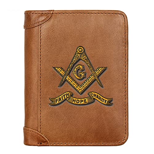 Men's Genuine Leather High Capacity Trifold Short Wallet, RFID Blocking
