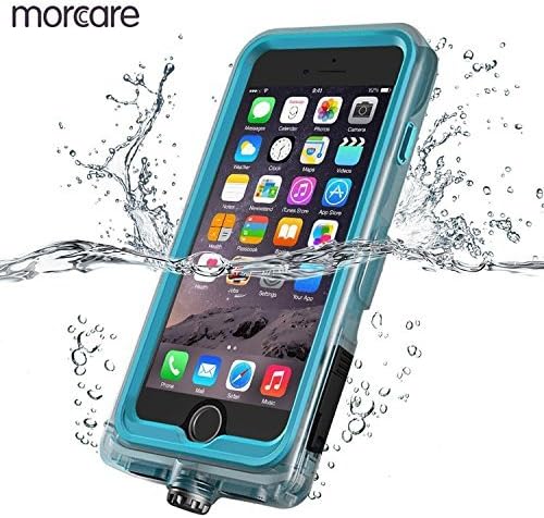 Morcare Waterproof Case with Belt Clip Armband, Protective Shockproof Full-Sealed Transparent Cover IP68 Absolutely 100% Waterpeoof for Swimming Floating Apple iPhone 7-Blue