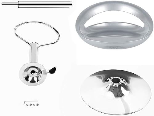 Miniatura 7 de MEILLEUREVIE Taburetes de bar, taburetes de bar giratorios ajustables, sillas de altura de mostrador ABS elevador de gas, respaldo estilo luna, base
