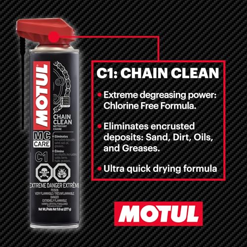 Motul Chain Care Kit Off Road - Complete Motorcycle Chain Maintenance System W/Chain Cleaner (C1) & Chain Lube (C3) MC Care System (109788)